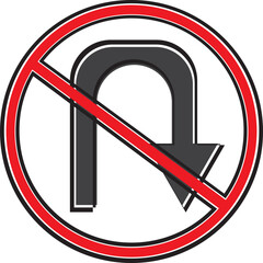 no u turn sign