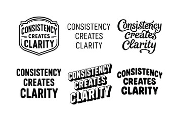 Creative Lettering Grid. Consistency creates clarity. Set lettering. harmonious lettering variations of the same emblematic concept, each with different