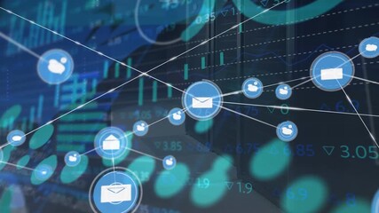 Animation of data processing over network of connections - Powered by Adobe