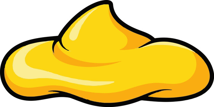 A vibrant blob of yellow, with smooth curves and highlights