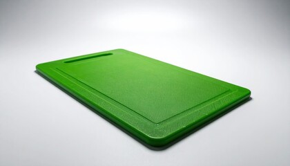 Fototapeta premium Green Cutting Board on White Background for Food Preparation.