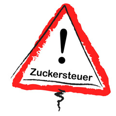 Illustration mit Schild und Zuckersteuer Hintergrund transparent PNG cut out