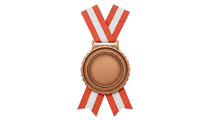 Bronze Medal with Red and White Ribbon