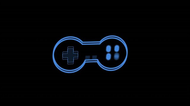 Animation of illuminated gaming console against black background
