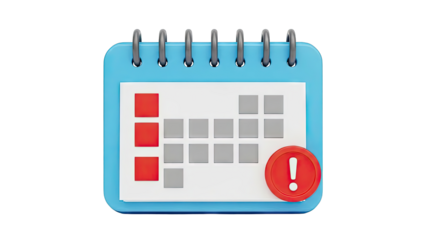 Calendar with Exclamation Mark Icon