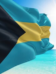 Bahamian Flag in Bright Daylight