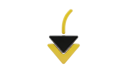 3D Arrow Icon with Yellow and Black Design