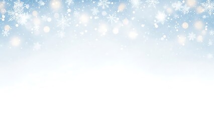 Fototapeta premium Snowflakes Falling on Blue Background falling snow winter 1