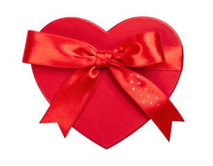 Gift ribbon heart isolated.