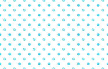 爽やかな青色の水彩ドット柄背景　水玉模様