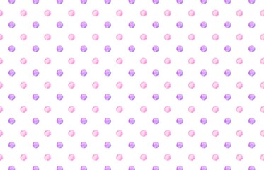 ピンクと紫の水彩ドット柄背景　水玉模様