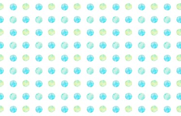 爽やかな青色の水彩ドット柄背景　水玉模様
