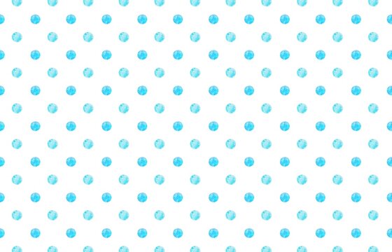 爽やかな青色の水彩ドット柄背景　水玉模様