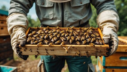 Bee work: human and hive &mdash; AI-generated