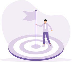 Achieve financial goal and success investment or make money target, win wealth and savings objective or accomplishment concept
