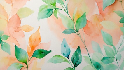 Leaves in watercolor: breath of color &mdash; AI-generated