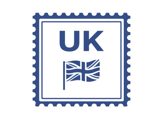 Obraz premium UK postage stamp vector icon on a white background Vector postage stamp on a white background