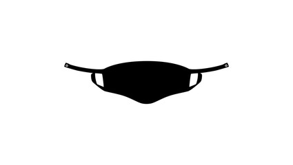 face mask symbol, black isolated silhouette