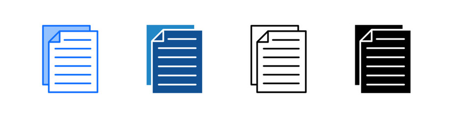 Obraz premium Paper Multiple Style Icon Set 