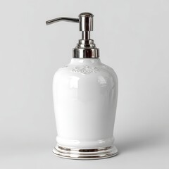 a white ceramic soap pump - isolated product photo