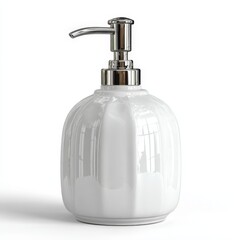 a white ceramic soap pump - isolated product photo