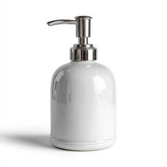 a white ceramic soap pump - isolated product photo