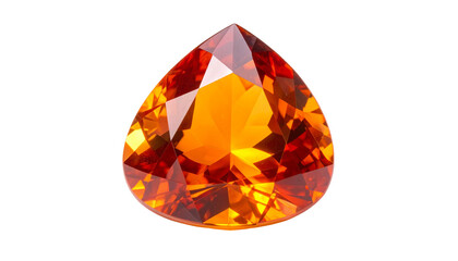 Brilliant-cut, teardrop-shaped gemstone against black background
