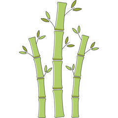 Green Bamboo Stalks Nature Vector Illustration