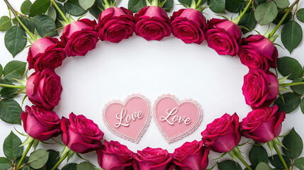 Elegant rose frame expressing love and affection