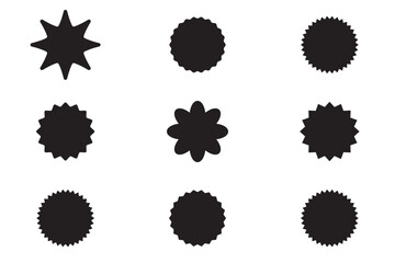 Fototapeta premium Stars icon collection. Different star shapes. Black stars icon set. star sparkle icon, blinking shining star, sparks and sparkle shapes vector