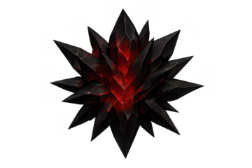 Dark magic crystal showing glowing red core