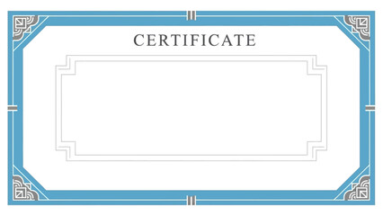 Elegant Certificate Border Template with Ornate Corners and Blank Space for Custom Text