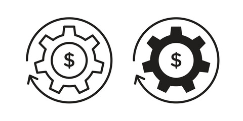 Business model icons set designed in filled, outline, line and stroke style