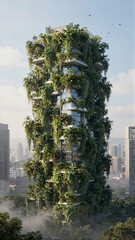 Green Tower Skyscraper with Vertical Gardens