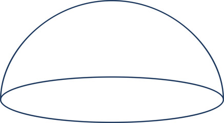 3d-입체-반구-돔-반구형-돔형-구의 절반-투명반구-라인-비어있는