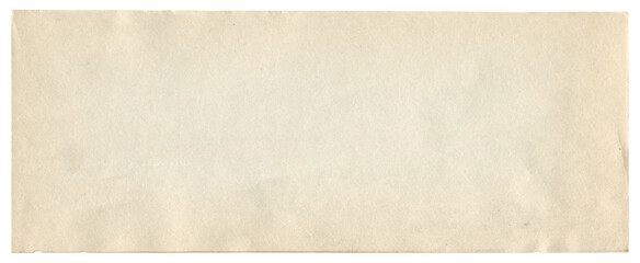 horizontal long old aged paper texture with beige tint on white