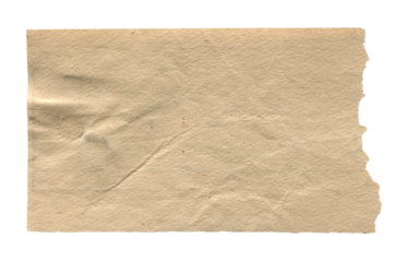 horizontal old aged paper texture with beige color and torn edges on white