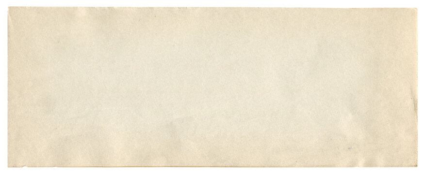 horizontal long old aged paper texture with beige tint on white