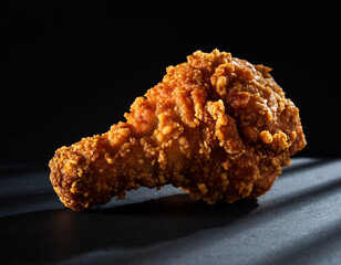 fried chicken in black background