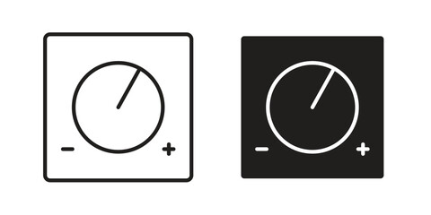 Dimmer icons set designed in filled, outline, line and stroke style