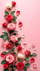 pink roses on a pink background