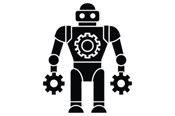 robotics technology vector icon silhouette