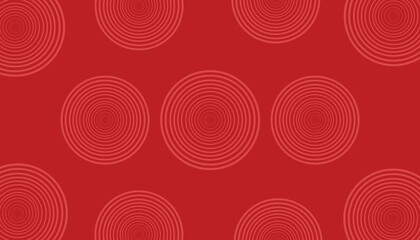 Abstract red background with overlapping concentric circle line patterns forming a modern decorative texture