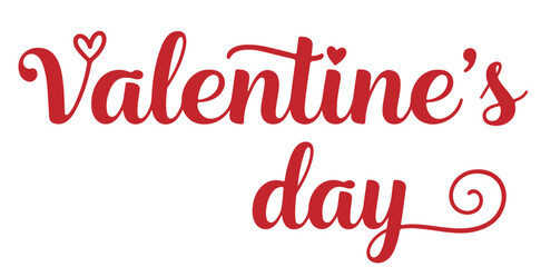 Happy Valentine's Day. Handwritten calligraphic lettering .