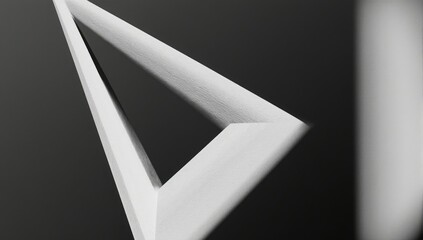 Angled abstract geometric form in monochrome, light and shadow play