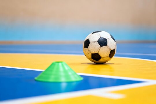 Generative AI Futuristic Soccer Training Scene with Virtual Equipment. - Powered by Adobe