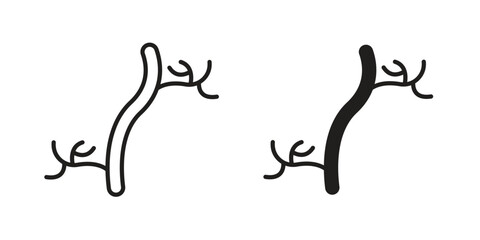 Obraz premium Human artery icons set designed in filled, outline, line and stroke style