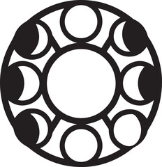 Boho-style sun and moon illustration featuring celestial elements, clean line art, and a minimalist aesthetic.