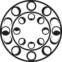 Boho-style sun and moon illustration featuring celestial elements, clean line art, and a minimalist aesthetic.