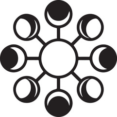 Boho-style sun and moon illustration featuring celestial elements, clean line art, and a minimalist aesthetic.